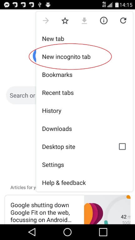 How to access unblocked games at school on mobile phone, it works both on android and ios, but this screenshot is from android 5.1.1. You have to clikco n new incognito tab, which is in red circle in this particular screenshot