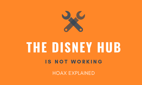 This photo was created to be shared on social media to remove the stigma around the hoax that the disney hub is not working, which is not true anymore. It was down few times, but that was back in 2018. Since year 2019 there was no more errors. And it is working properly.