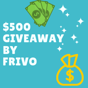 Frivo just launched their giveaway and thisis one of the photos for their giveayway. There are two money symbols and text $500 $ giveaway by our compnay