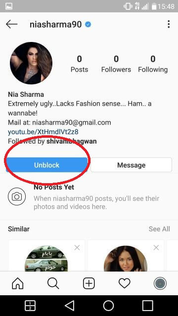 Finally we are going to the end of how to unlock someone on instagram, now all that is left to do is tap on Unblock button.